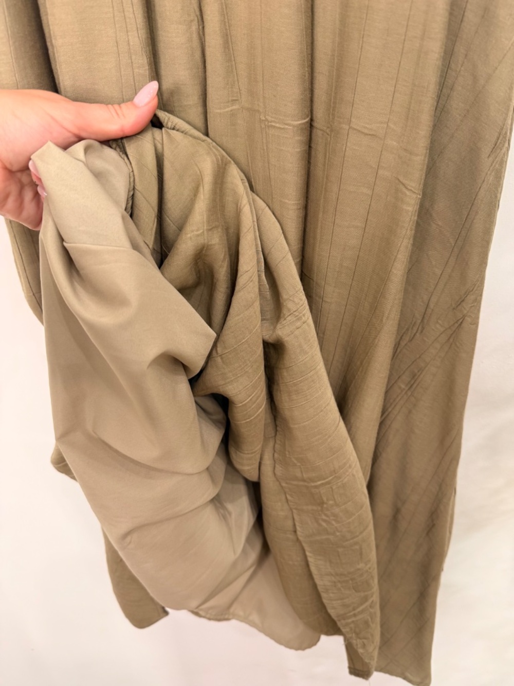 Rachel Zoe Olive Green Ribbed Tank Midi Dress with Pockets Women's Medium - Picture 5 of 5